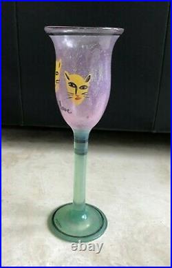 Kosta Boda Art Glass LARGE Wine Glass MY LOVE By Ulrica Hydman Vallien Mint RARE