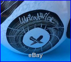 Kosta Boda Art Glass Pitcher Signed Ulrica Hydman Vallien Hand Painted Fish 5