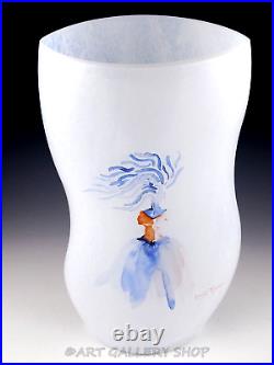 Kosta Boda Art Glass SIGNED KJELL ENGMAN CATWALK 16.5 TALL VASE Mint