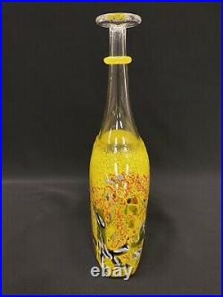 Kosta Boda Art Glass Satellite Bottle Vase signed Bertil Vallien