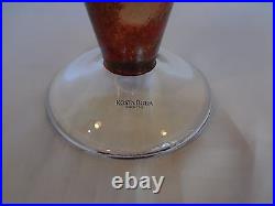 Kosta Boda Art Glass Tall Red Orange Twister Vase signed Kjell Engman