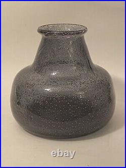 Kosta Boda Art Glass Thick Bubbled Glass Grayish Handblown Vase H998/150