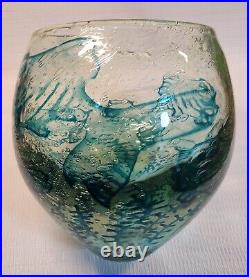 Kosta Boda Art Glass UNDERWORLD Blue Heavy Bowl, Olle Brozen, 7040721