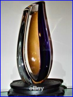 Kosta Boda Art Glass Vase Sculpture 12 New-signed G Warff