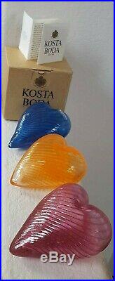 Kosta Boda Art glass hearts by Monica Backstrom