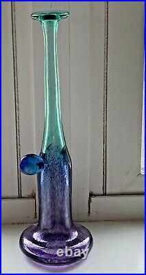 Kosta Boda Artist Collection B. Vallien 48174 Tall Bud Vase Blue, Green, Purple