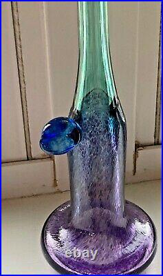 Kosta Boda Artist Collection B. Vallien 48174 Tall Bud Vase Blue, Green, Purple