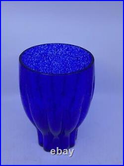 Kosta Boda Artist Collection G. Sahlin Signed Cobalt Blue Large Glass Vase 10