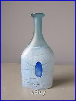 Kosta Boda Artist Collection Galaxy Blue B. Vallien Art Glass Vase Bottle Signed