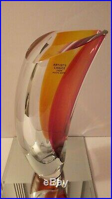 Kosta Boda Artist's Choice Aria Vase 12 Goran Warff New in Box Amber & Red Rare