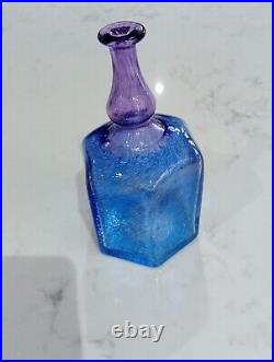 Kosta Boda Artists Art Glass Coll Antikva Bertil Vallien Bottle Vase Hexagon