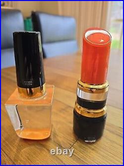 Kosta Boda Asa Jungnelius Lipstick & Nail Polish Lethal Orange Glass Sculpture