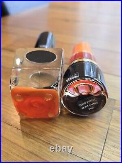 Kosta Boda Asa Jungnelius Lipstick & Nail Polish Lethal Orange Glass Sculpture