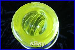 Kosta Boda Atoll Votive Candle Holder Green Yellow Vaseline Color Fine Art Glass