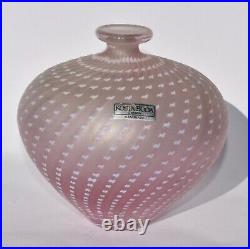 Kosta Boda Bertil Vallien 48466 Artist Collection Vase Pink & White Dot Swirl