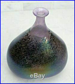 Kosta Boda Bertil Vallien 9 Volcano Swedish Iridescent Art Glass Vase 48238