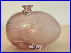 Kosta Boda Bertil Vallien Aphrodite Art Glass Pink Swirl Vase