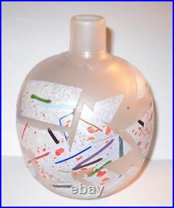 Kosta Boda Bertil Vallien Art Glass Vase Atelje Series 2006 5.25 h
