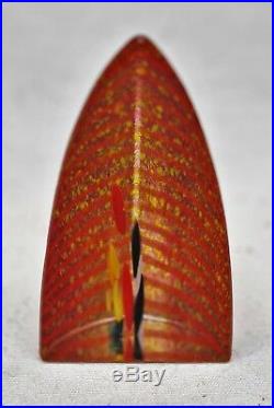 Kosta Boda. Bertil Vallien. Art Object Half Boat In Orange. Signed