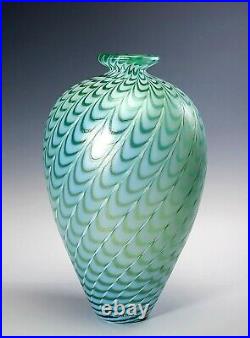 Kosta Boda Bertil Vallien Artist Collection Green Pulled Glass 10 Vase 48439