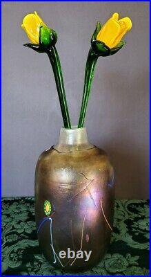 Kosta Boda Bertil Vallien Artist Collection Iridescent Tornado Art Glass Vase &