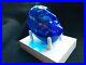 Kosta Boda Bertil Vallien Blue Brain with Red Heart Ltd Ed #K6 on Wood Plinth