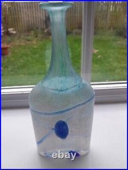 Kosta Boda Bertil Vallien Blue Galaxy Bottle Vase Vintage Art Glass #48014