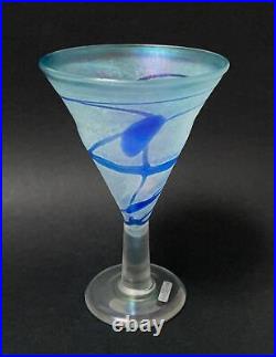 Kosta Boda Bertil Vallien Blue Galaxy Goblet Vase Artist Coll Swedish Art Glass