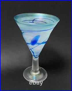 Kosta Boda Bertil Vallien Blue Galaxy Goblet Vase Artist Coll Swedish Art Glass