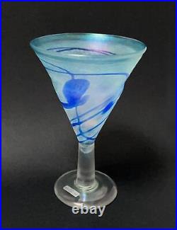 Kosta Boda Bertil Vallien Blue Galaxy Goblet Vase Artist Coll Swedish Art Glass