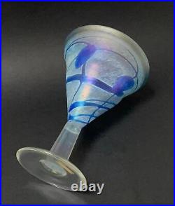 Kosta Boda Bertil Vallien Blue Galaxy Goblet Vase Artist Coll Swedish Art Glass