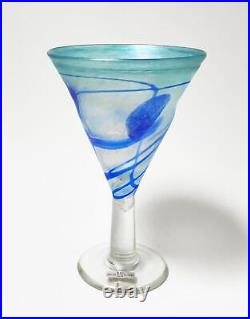 Kosta Boda Bertil Vallien Blue Galaxy Goblet Vase Artist Coll Swedish Art Glass