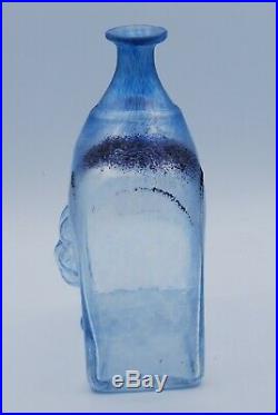Kosta Boda. Bertil Vallien. Bottle/vase Doorway With Smiling Face In Blue