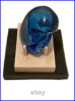 Kosta Boda Bertil Vallien Brains Sculpture Blue Red Heart withBox and Stand