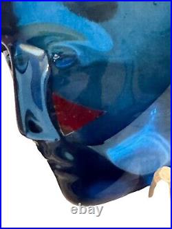 Kosta Boda Bertil Vallien Brains Sculpture Blue Red Heart withBox and Stand