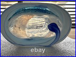 Kosta Boda Bertil Vallien Designed Blue Galaxy Glass Vase Set of 2