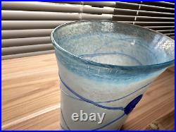 Kosta Boda Bertil Vallien Designed Blue Galaxy Glass Vase Set of 2