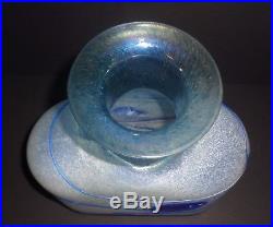 Kosta Boda Bertil Vallien Frosted White and Blue Galaxy Vase 48016