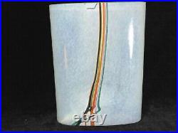 Kosta Boda Bertil Vallien Glass Vase Colourful Stripes 6 5/8 High