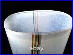 Kosta Boda Bertil Vallien Glass Vase Colourful Stripes 6 5/8 High