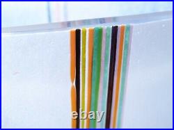 Kosta Boda Bertil Vallien Glass Vase Colourful Stripes 6 5/8 High