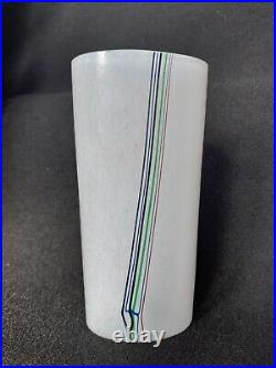 Kosta Boda Bertil Vallien Hand signed Sweden Art Glass Large Rainbow Vase #48227