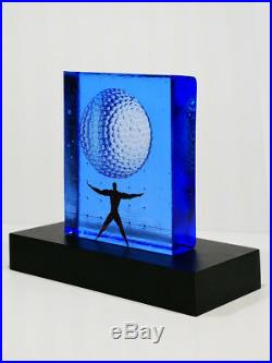 Kosta Boda Bertil Vallien Icon Spirt Vitruvian Man Art Glass Sculpture with Base