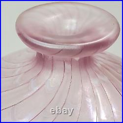 Kosta Boda Bertil Vallien Iridescent Pink & White Vase Unsigned