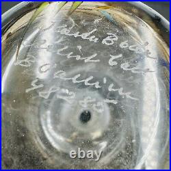 Kosta Boda Bertil Vallien Iridescent Tornado Art Glass Round Bud Vase Signed 85