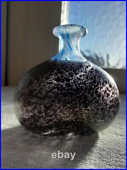 Kosta Boda Bertil Vallien Miniature Vase Purple Volcano Series 1981 Early #48139