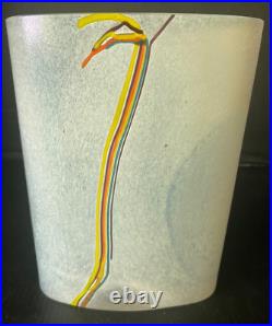 Kosta Boda Bertil Vallien Rainbow Glass Vase Sweden 6 ½ MCM