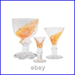 Kosta Boda Bertil Vallien Rare 4 x cocktail shaped glasses'Tundra Series