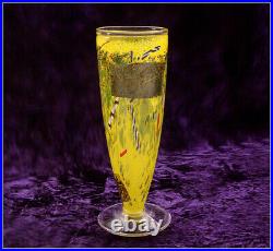 Kosta Boda Bertil Vallien Satellite Yellow Glass Vase Signed No. With Label 11.5
