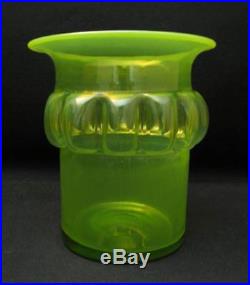 Kosta Boda Bertil Vallien Scandinavian Art Glass Citrine Green Vase MID Century